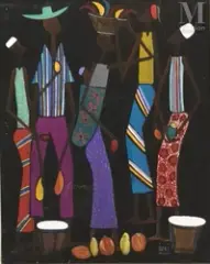 Sans titre by François Iloki, Huile sur isorel, sold Jun 2021