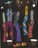 Sans titre by François Iloki, Huile sur isorel, sold Jun 2021