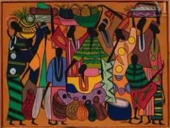 Marché by François Thango, Huile sur toile, sold Jun 2021