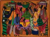 Marché by François Thango, Huile sur toile, sold Jun 2021