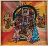 Sans titre by Damian Boniface K. Msagula, Huile sur isorel, sold Jun 2021