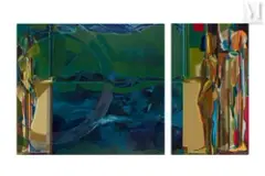 Sans titre by Fodé Camara, 2009, Huile sur toile, diptyque, sold Jun 2021