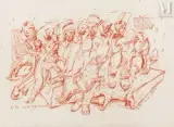 Regroupement by Soly Cissé, 2009, Pastel sur papier, sold Jun 2021