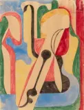 Composition by Auguste Herbin, Aquarelle, sold Jun 2021