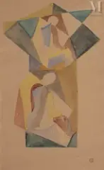 Composition by Léopold Survage, 1921, Aquarelle, sold Jun 2021