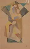Composition by Léopold Survage, 1921, Aquarelle, sold Jun 2021