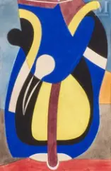 Composition by Auguste Herbin, Gouache sur papier, sold Jun 2021