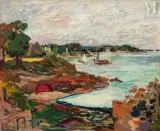 Bord de mer en Bretagne by Edy Legrand, 1935, Huile sur toile d'origine, sold Jun 2021