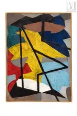 Composition by Serge Poliakoff, 1948, Huile sur carton, marouflé sur toile, sold Jun 2021