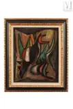 Construction d'un oiseau by Jean-Michel Atlan, 1946, Huile sur carton, sold Jun 2021