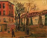 Le pont au boulevard de Grenelle à Paris by Abraham Mintchine, Huile sur toile, sold May 2021
