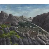 Village et église dans une vallée by André Bauchant, 1940, Huile sur toile, sold Oct 2016