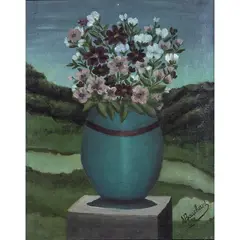 Bouquet de fleurs by André Bauchant, 1932, Huile sur toile, sold Oct 2016