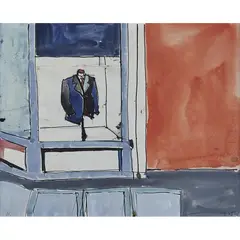 Le tailleur , New-york 1945 by Jean Hélion, Aquarelle et encre sur papier, collage, sold Oct 2016