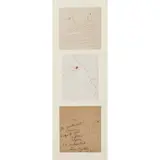 Visages de profil by Jean Cocteau, Stylo à bille rouge et bleu sur papier, sold Jun 2016