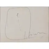 Concetto Spaziale by Lucio Fontana, 1962, Encre bleue et déchirures, sold Jun 2016