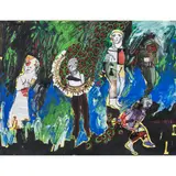Rituels et sacrifices 4 by Soly Cissé, 2016, Collage, acrylique et pastel sur papier, sold Jun 2016