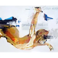 Predatory Nature by Bruce Clarke, 2015, Acrylique et collage sur toile, sold Jun 2016