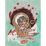 afrodisiaque@mesehafrika by Ernest Dükü, 2013, Technique mixte et collage sur papier de Chine froissé, sold Jun 2016