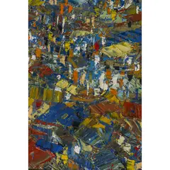 Market in Blues by Ablade Glover, circa 1988, Huile sur toile, sold Jun 2016