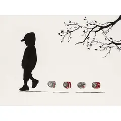 Petit Poucet by Monsieur B, 2015, Technique mixte sur toile, sold May 2016