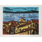 Saint-Tropez et les voiliers - 1978 by Bernard Buffet, Lithographie en couleurs, épreuve d'artiste signée (édition numérotée à 80), sold May 2016