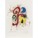 Jardin au clair de lune - Hommage à Tériade - 1973 by Joan Miro, Lithographie en couleurs, signée et dédicacée (édition numérotée à 100), sold May 2016