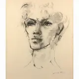 Portrait de femme by Léonor Fini, Lavis d'encre, sold Mar 2016