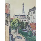 Vue de Paris by Orféo Tambouri, Gouache, sold Mar 2016