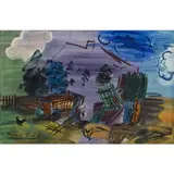 Cour de ferme by Raoul Dufy, circa 1946, Huile sur toile, sold Dec 2015