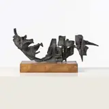 Motif abstrait (Ville spatiale lunaire) by Raffaello Arcangelo Salimbeni, vers 1960, Bronze, sold Dec 2015