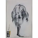 Figure athlétique by Vladimir Veličković, 1995, Gouache et photographie, sold Dec 2015