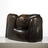 Femme accroupie by Wang Keping, 1999, Bronze à patine imitation bois, sold Dec 2015