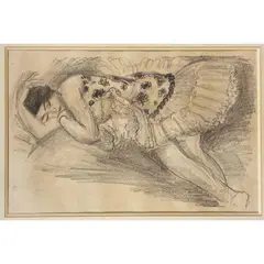 Danseuse endormie au divan 1925/26 by Henri Matisse, Lithographie en noir signée et numérotée 76/130, sold Dec 2015