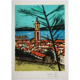Saint-Tropez, l'église et la baie by Bernard Buffet, 1978, Lithographie en couleurs signée et justifiée "Ea 23/30", sold Dec 2015