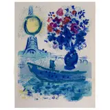 Bateau Mouche au bouquet by Marc Chagall, 1963, Lithographie en couleurs sur Arches, sold Dec 2015