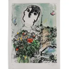 Le fleuve by Marc Chagall, 1969, Lithographie en couleurs, signée et numérotée 5/50, sold Dec 2015