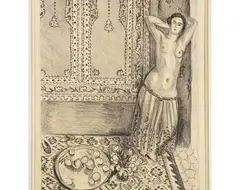 Odalisque debout au plateau de fruits by Henri Matisse, 1924, Lithographie en noir, sur Japon, signée et numérotée 24/50, sold Dec 2015