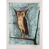 Le hibou by Bernard Buffet, 1982, Lithographie en 5 couleurs, signée et numérotée 99/125, sold Dec 2015