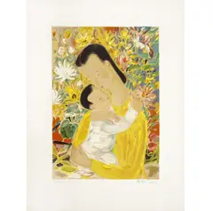Maternité by Le Pho, 1967, Lithographie en couleurs, épreuve d'artiste signée en français et vietnamien, sold Dec 2015