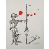 Homme en armure et mobile by Alexander Calder, circa 1970, Lithographie en couleurs, signée, sold Dec 2015