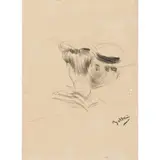 La confidence by Giovanni Boldini, Crayon noir, sold Dec 2015