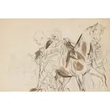 Edme Alexis Alfred Dehodencq by Alfred Dehodencq, Plume et encre brune sur traits de crayon noir,, sold Dec 2015