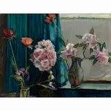 Bouquets de fleurs by Ernst Leyden, Huile sur toile, sold Dec 2015