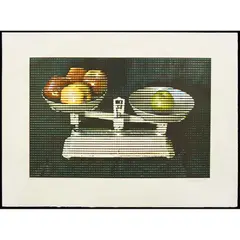 La pomme verte by Alain Jacquet, 1979, Eau-forte en couleurs et gaufrage, sold Dec 2015
