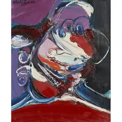 Le poète voyou by John Christoforou, 1968, Huile sur toile, sold Nov 2015