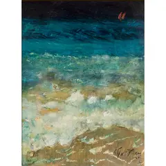 La mer by Lydia Gravanis, 1992, Huile sur toile, sold Nov 2015