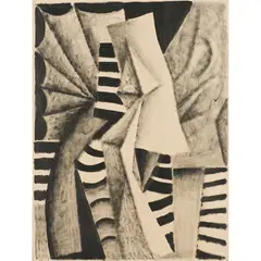Etude de formes by Mario Prassinos, 1947, Huile sur papier, sold Nov 2015
