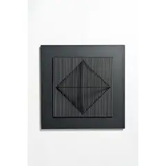Interférence B by Jean-Pierre Yvaral, 1967, Sérigraphie sur panneau en bois, tube métallique et fis, sold Nov 2015