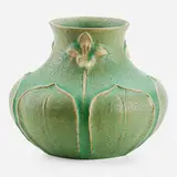 Ruth Erickson for Grueby Faience Company, Squat Two-color Vase